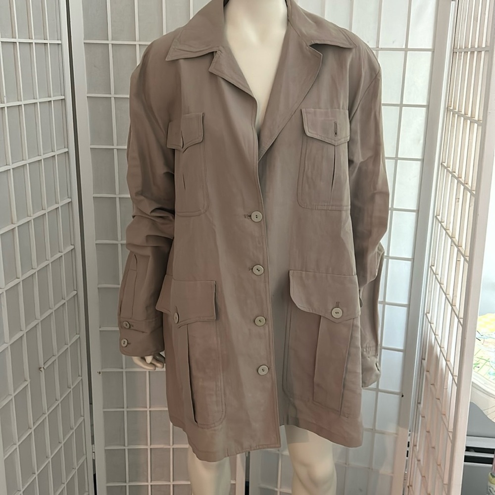 LINEN Blend Stella McCartney Tan Swing Coat Sz 40